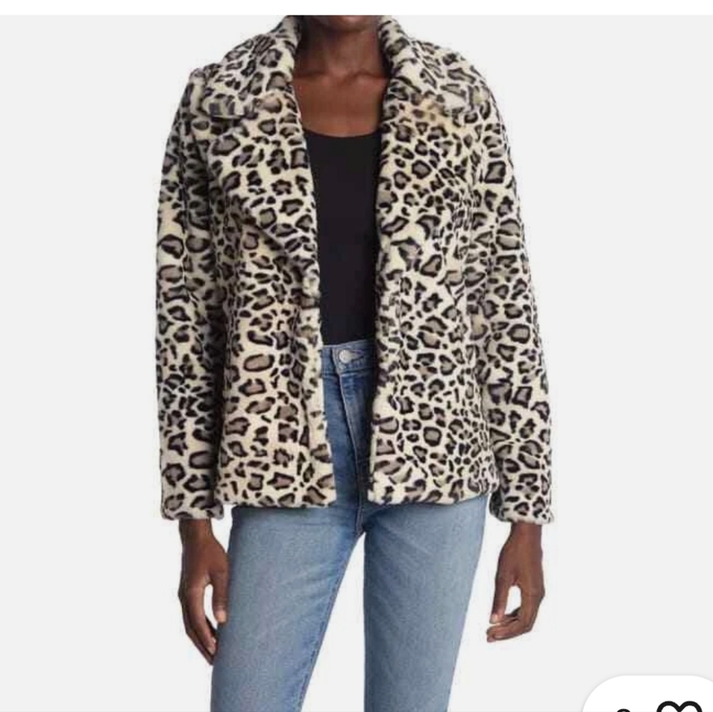 Love Token Faux Fur Leopard Cheetah Coat M